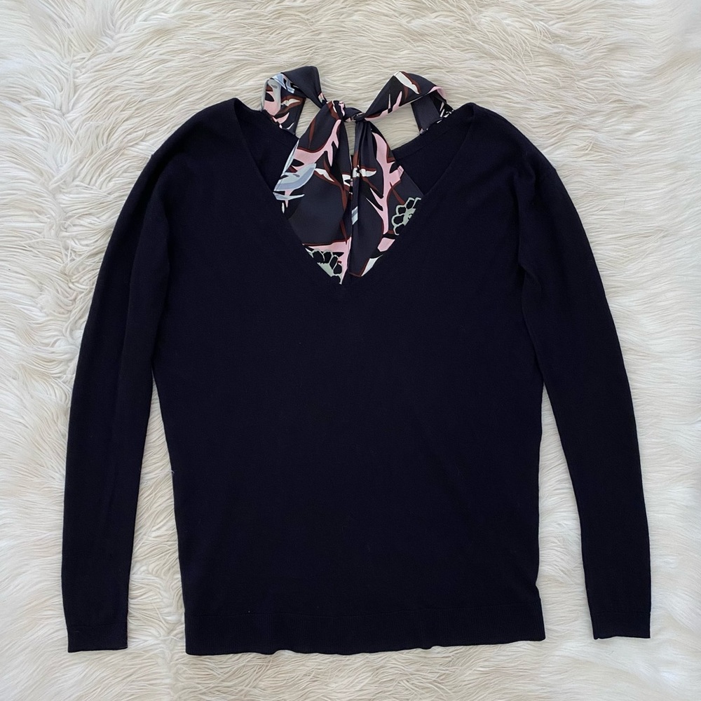 Dorothee Schumacher Navy Blue Knit Ribbon Detail Pullover Sweater - Picture 6 of 10